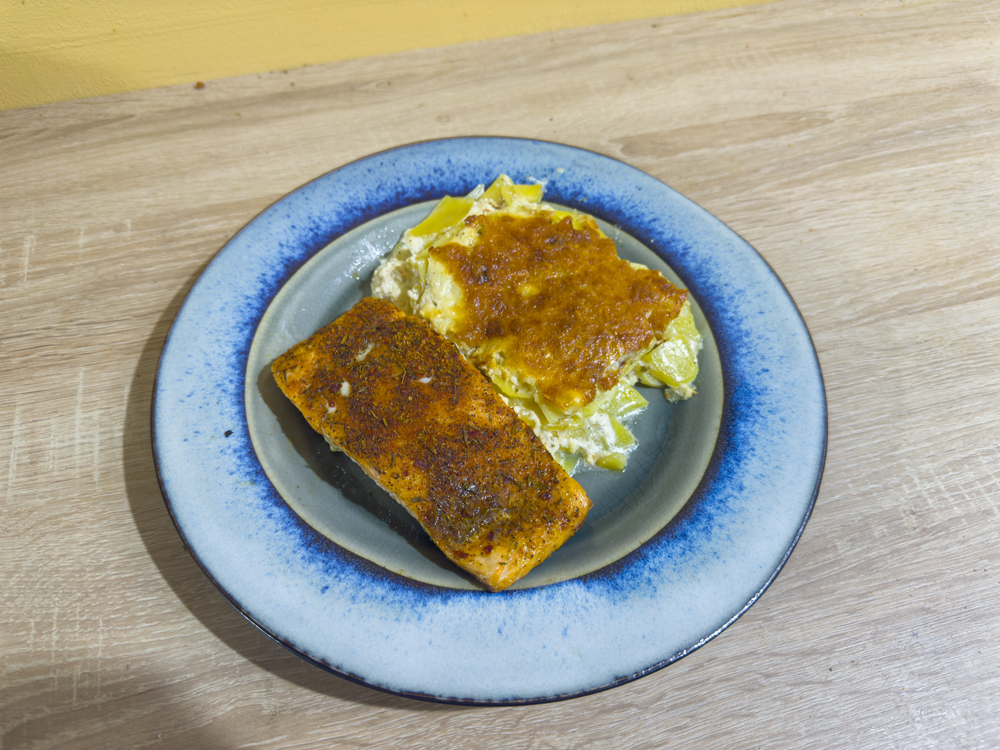 Lachsteile im Gasgrill